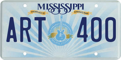 MS license plate ART400