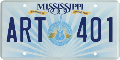MS license plate ART401