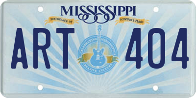MS license plate ART404
