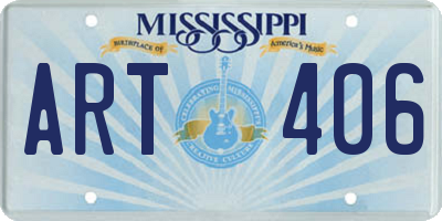 MS license plate ART406