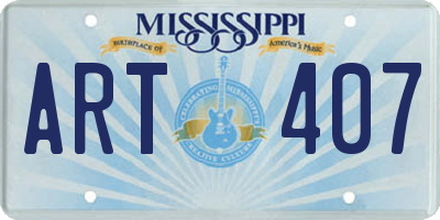 MS license plate ART407