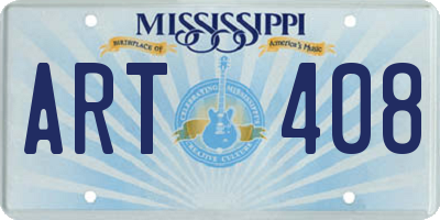 MS license plate ART408