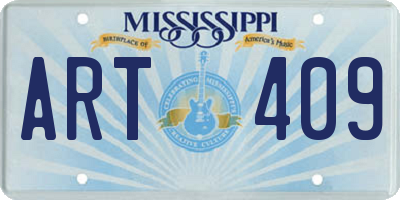 MS license plate ART409