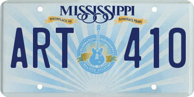 MS license plate ART410