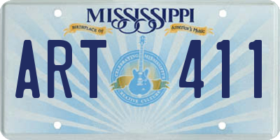 MS license plate ART411