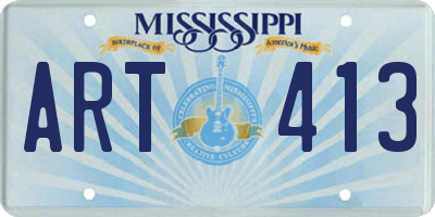 MS license plate ART413