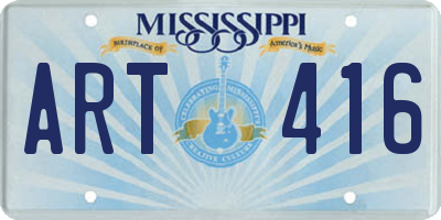 MS license plate ART416