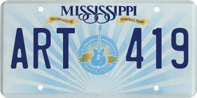 MS license plate ART419