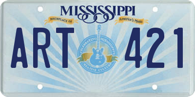 MS license plate ART421