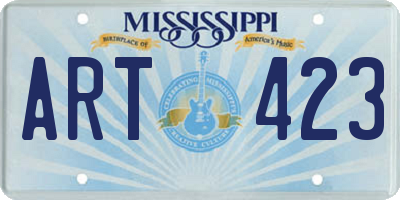 MS license plate ART423