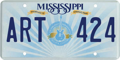 MS license plate ART424
