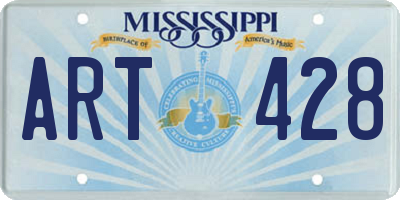MS license plate ART428