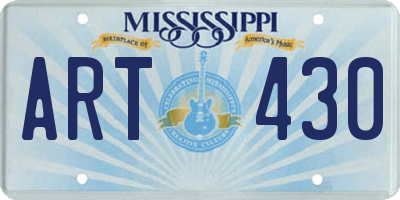 MS license plate ART430