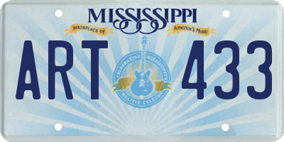 MS license plate ART433