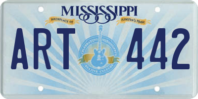 MS license plate ART442