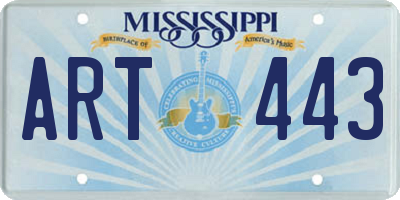 MS license plate ART443