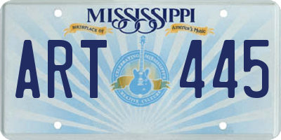 MS license plate ART445