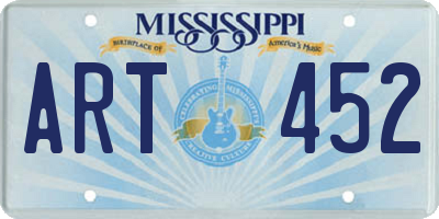 MS license plate ART452
