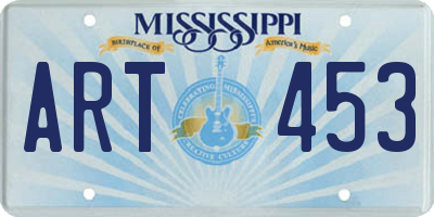 MS license plate ART453