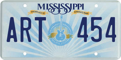 MS license plate ART454