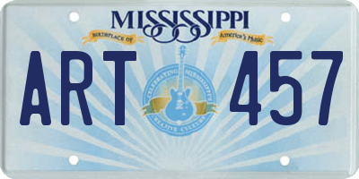 MS license plate ART457
