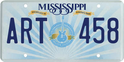 MS license plate ART458