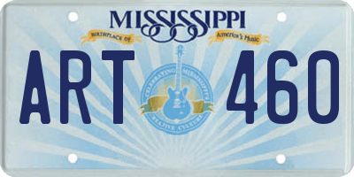 MS license plate ART460