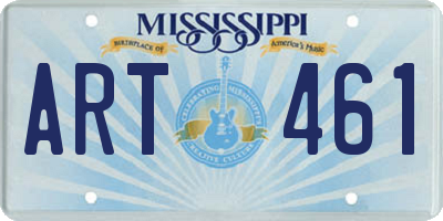 MS license plate ART461