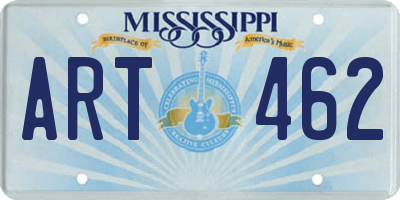MS license plate ART462
