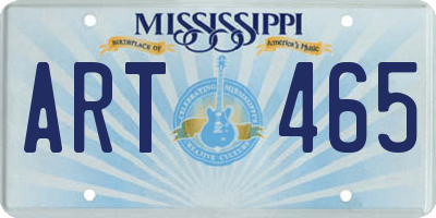 MS license plate ART465