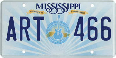 MS license plate ART466