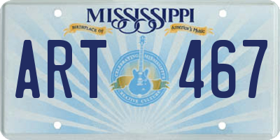MS license plate ART467