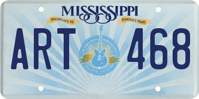 MS license plate ART468