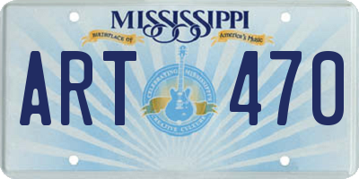 MS license plate ART470