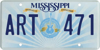 MS license plate ART471
