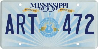 MS license plate ART472