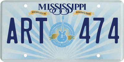 MS license plate ART474