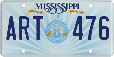 MS license plate ART476