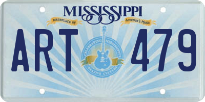 MS license plate ART479