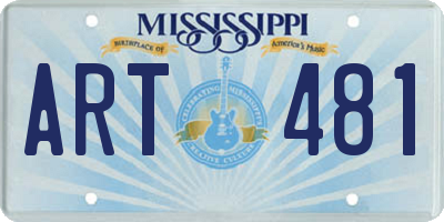 MS license plate ART481