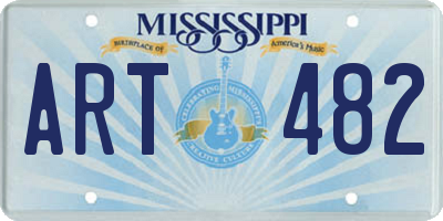 MS license plate ART482
