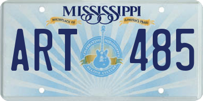 MS license plate ART485