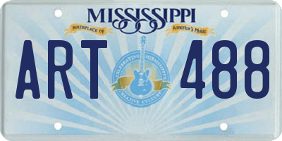 MS license plate ART488