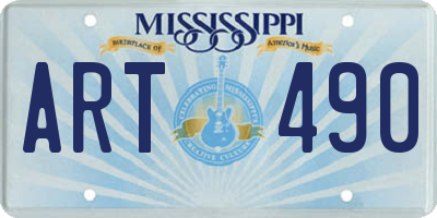 MS license plate ART490