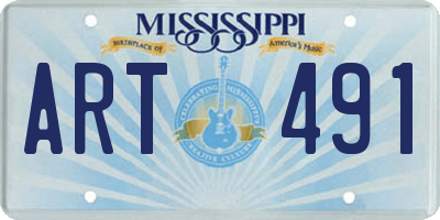 MS license plate ART491