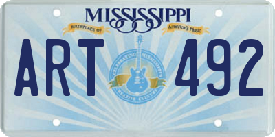 MS license plate ART492