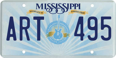 MS license plate ART495