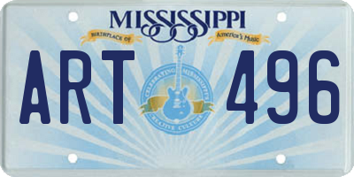 MS license plate ART496
