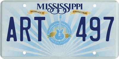 MS license plate ART497