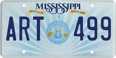 MS license plate ART499